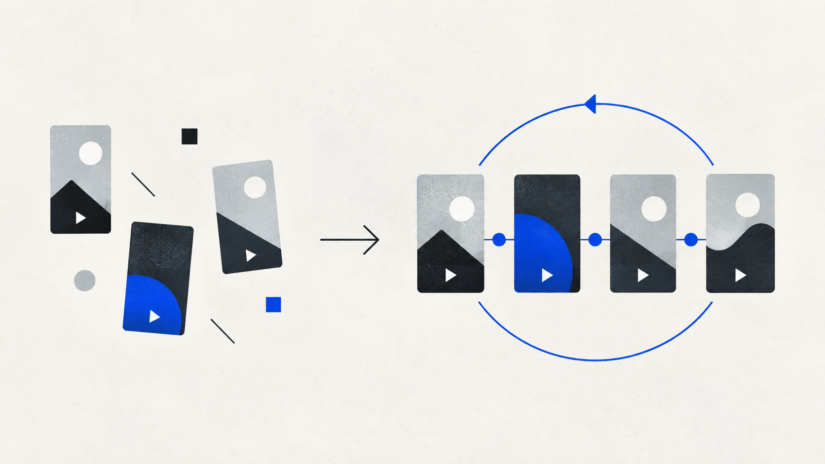Short-form video frames organized into a repeatable content series